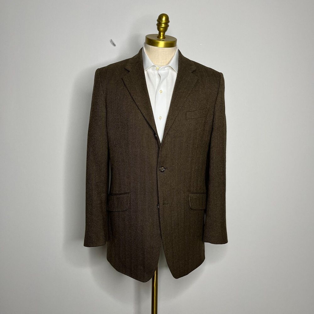 Banana Republic Sport Coat Mens Brown Herringbone 42R